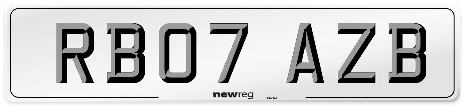 RB07 AZB Number Plate from New Reg